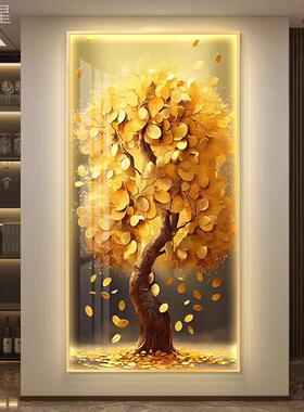 发财le带灯轻奢树入户d玄关装画简约GT-45456现代挂画壁画过饰道