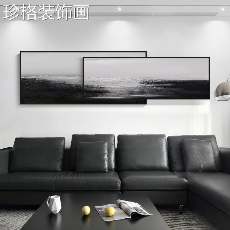现代轻奢客厅装饰加画象墙沙发背景挂画大气高档双层叠YYX-1625卧图片