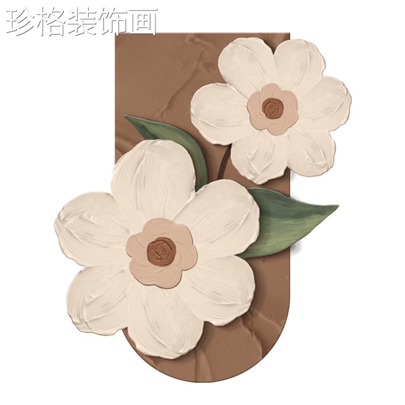 现代轻饰奢玄关装画肌理感e花卉壁画高级灯感ld玄幻走LWWY-007廊图片