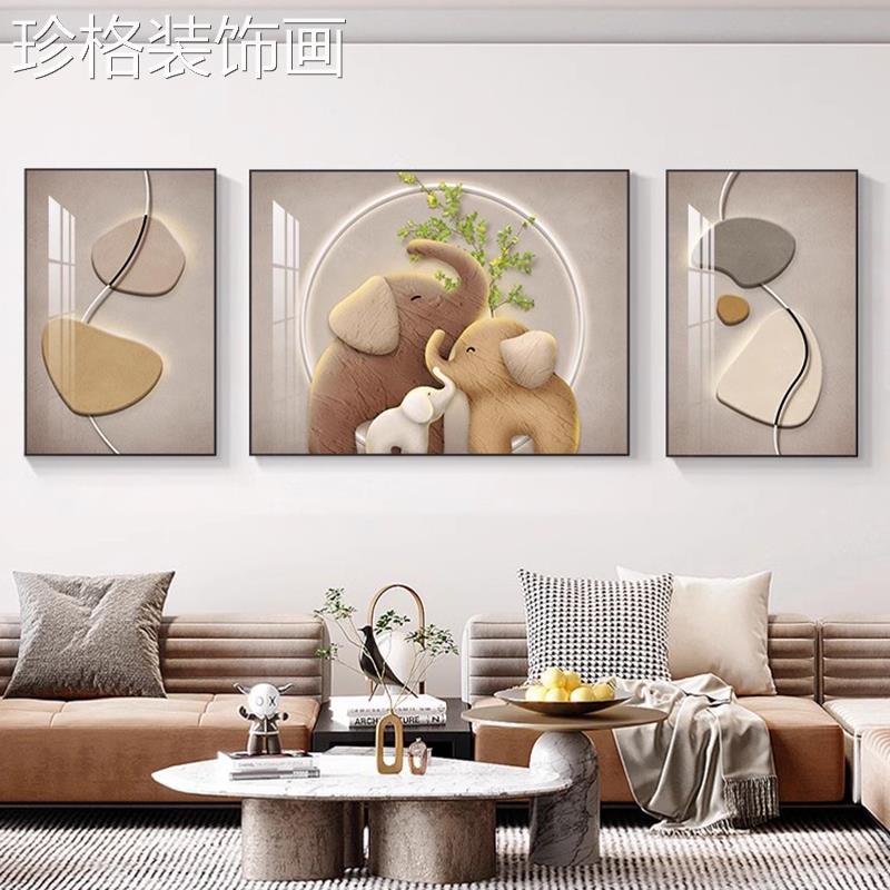 寂风客厅装饰画抽象沙发背景墙侘挂画寓01201 好现代轻奢象大意三图片