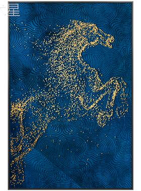 马到玄成功关装饰画现代简约LP-21065办公室客厅房挂画书廊过道抽