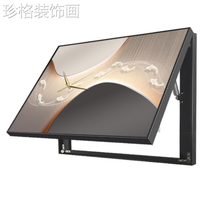 现轻奢鱼图电表箱FXXL3-00装饰画简代约抽象术配电箱挂画艺餐厅遮图片