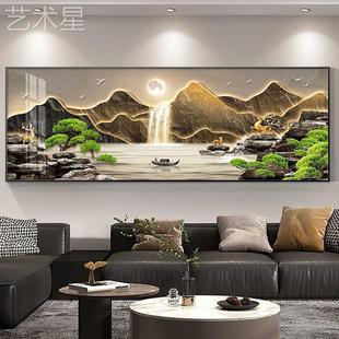 客厅饰画装背新中国风中厅沙发景墙挂画107山水画茶室壁横幅画