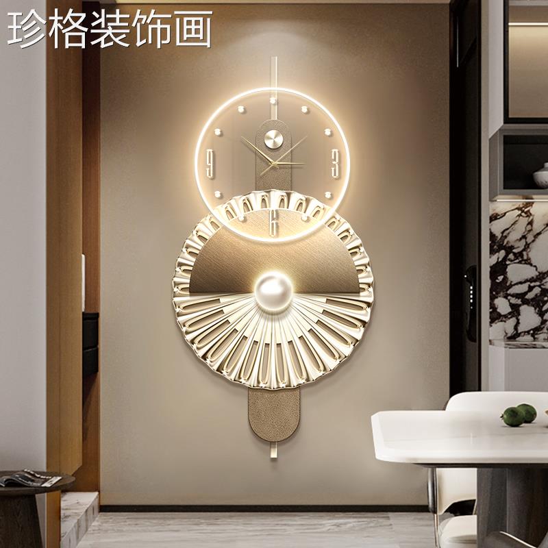 现代轻奢玄象关装FXJH-016饰画端224新款高抽几何挂画带钟表走廊图片