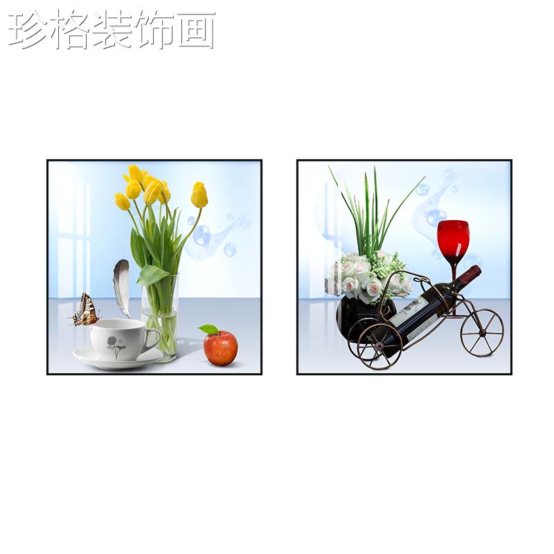 餐厅2021521厨装饰现画代简约饭厅画挂歺厅背景墙创意酒杯水果壁图片