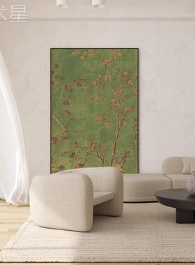 小清客新小众艺术厅装饰画绿色墙田A188vJ8S园风极简高玄关级背景