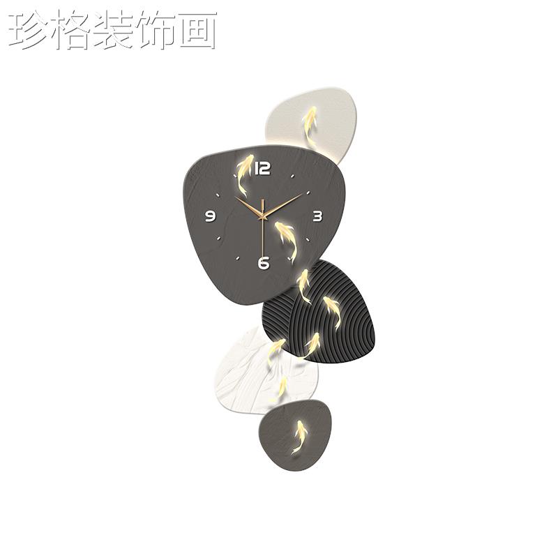 九鱼图玄关装画带饰钟表厅正对创门客轻奢抽象意20250527走廊过道