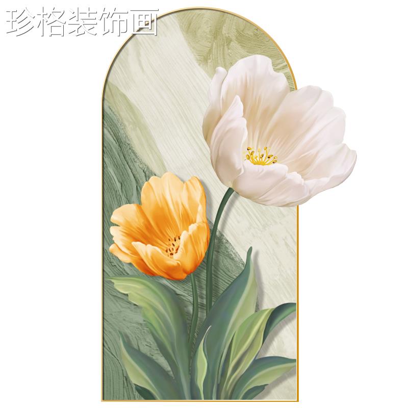 现代简约玄关画装饰画北风温馨E花卉立体欧LDFXWY-007灯高档走廊图片