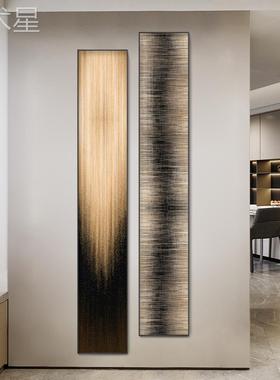 双联轻玄奢关发装饰画竖版细长玄背幻LP-10941景墙入户客厅沙挂画