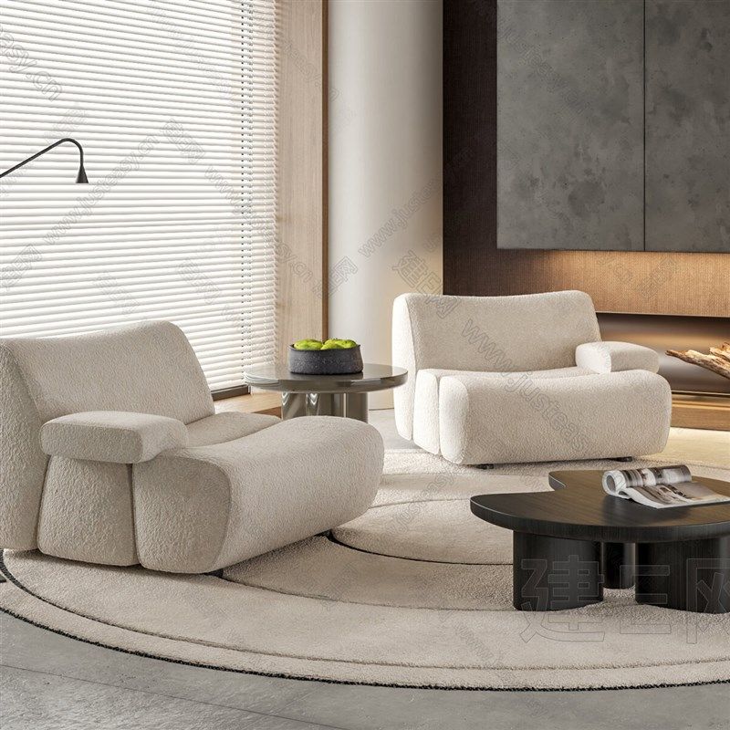 Poliform沙发椅懒人沙发竹节沙发榻榻米单人实木意式极简懒人躺椅