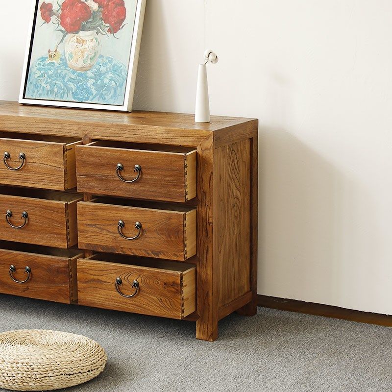 老榆木斗柜实木收纳柜电视柜中式客厅储物柜抽屉式矮柜简约餐边柜