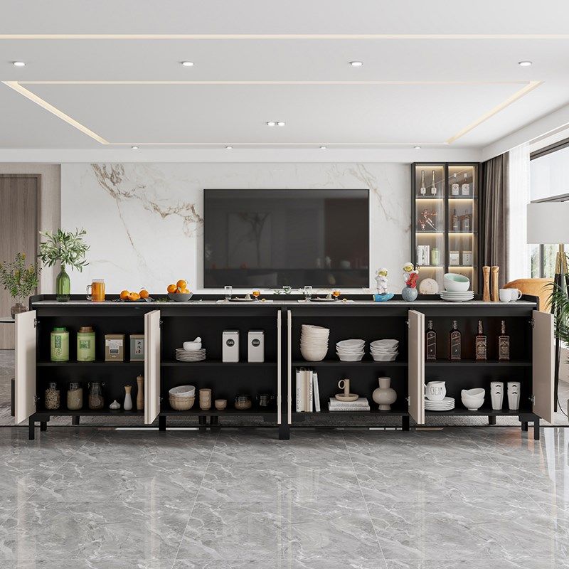 现代客厅真岩板沙发后靠背柜横厅矮柜餐边柜超薄30CM储物柜隔断柜