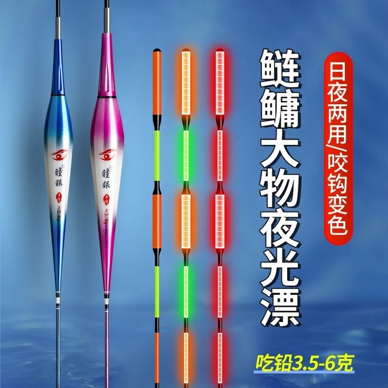 日夜两用电子漂醒目鲢鳙浮漂远投大物鱼漂鲤草夜光漂浮标加粗漂身