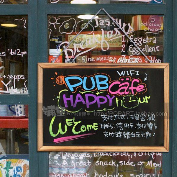 木框实木挂式小黑板 店铺告示门牌家庭早教学习无支架30*45cm包邮,商业/办公家具,黑板,淘宝优惠券,粉丝福利购,淘宝优惠卷