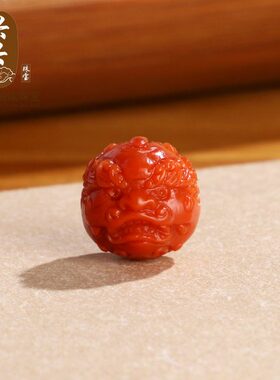 南红散珠雕刻 珠之九兴兴子螭吻配貔貅配饰家 苏工瓦龙 精工西