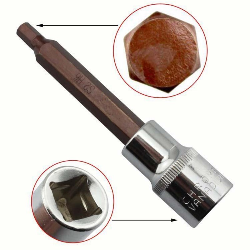 1/2寸六角压胚套筒 1/2套筒扳手 H型内六角扳P手 50 100mm长