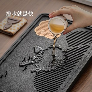 客厅高档仿乌金石茶海茶具干泡小茶台 小型茶盘家用茶托盘2025新款