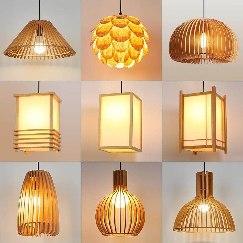 日式复古吊灯原木风禅意艺术吧台餐厅吊灯简约餐饮店装饰茶室灯具