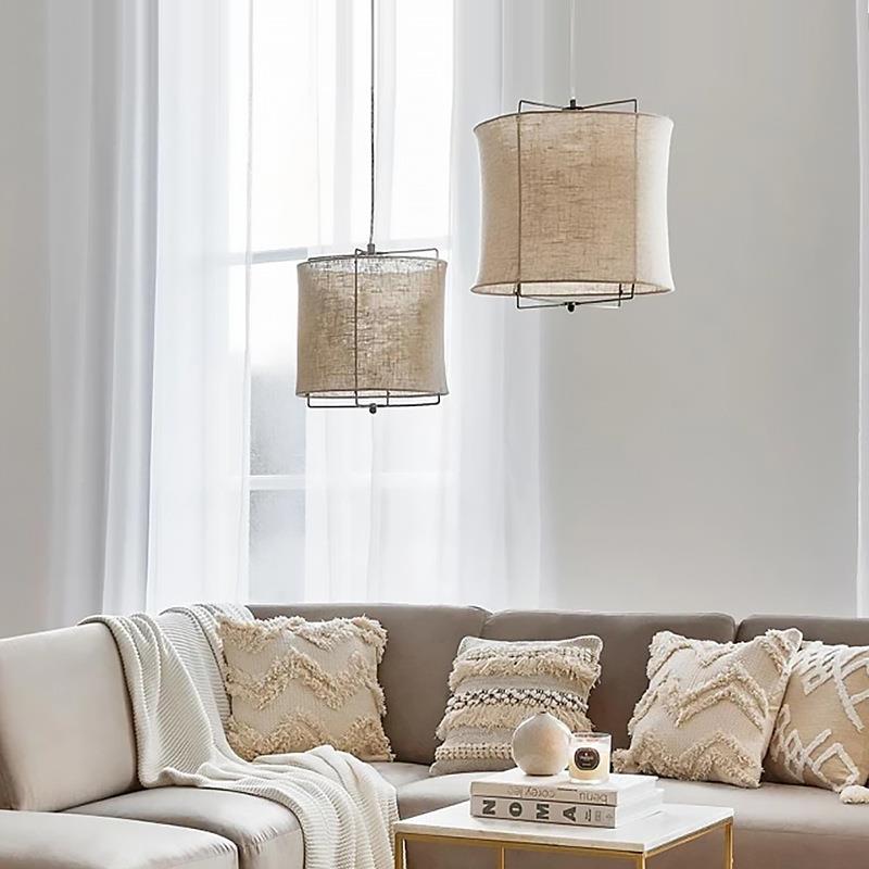 日式餐厅布艺吊灯饭店火锅店茶楼装饰灯诧寂风民宿茶室手工艺术灯