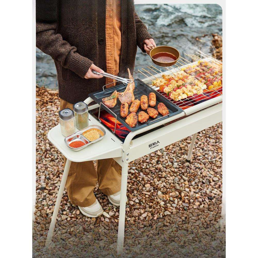 烧烤炉家用烧烤架户外围炉煮茶烤肉炉架子便携折叠碳炭烤炉户外炉