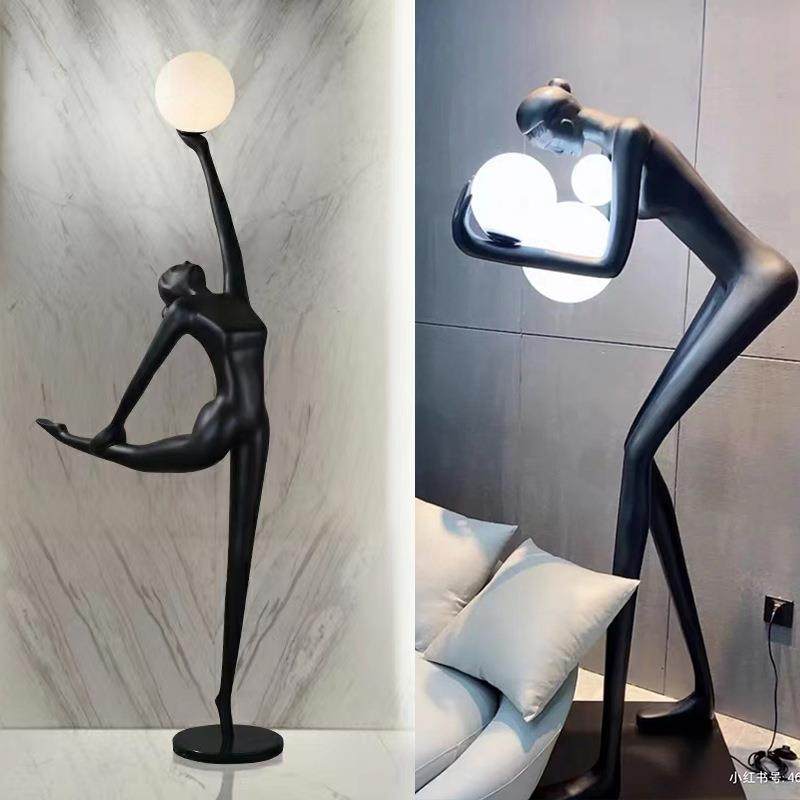 创意人形雕塑落地灯家居客厅售楼处展厅橱窗KTV酒吧艺术软装摆件,金属材料及制品,金属结构件,淘宝优惠券,粉丝福利购,淘宝优惠卷