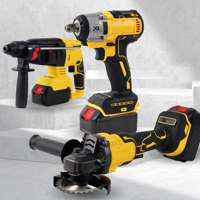 新款充电锂电冲击电锤电镐大功率角磨机大扭力扳手组合工业级套装