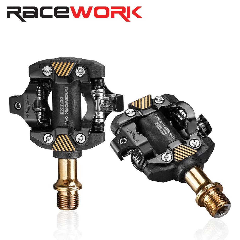 RACEWORK山地车锁踏自行车自锁脚踏超轻DU轴承SPD脚蹬M8100踏板