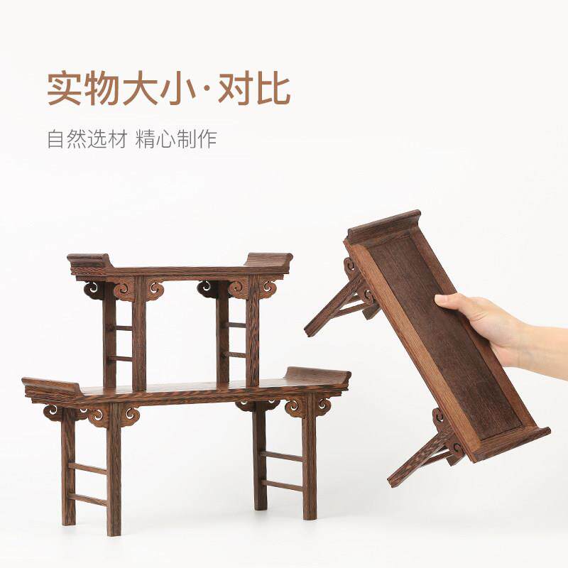 红木雕刻工艺品摆件底座鸡翅木质实木托架小供台微缩案台佛像几案