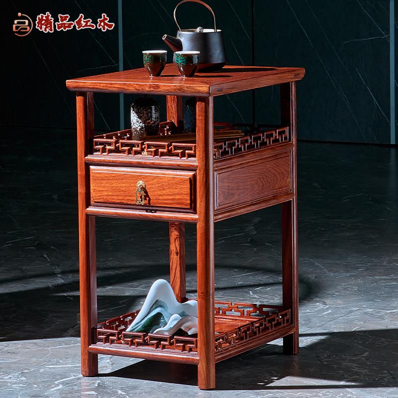 红木刺猬紫檀家具抽屉茶几全实木中式功夫茶台边几花梨木客厅角几