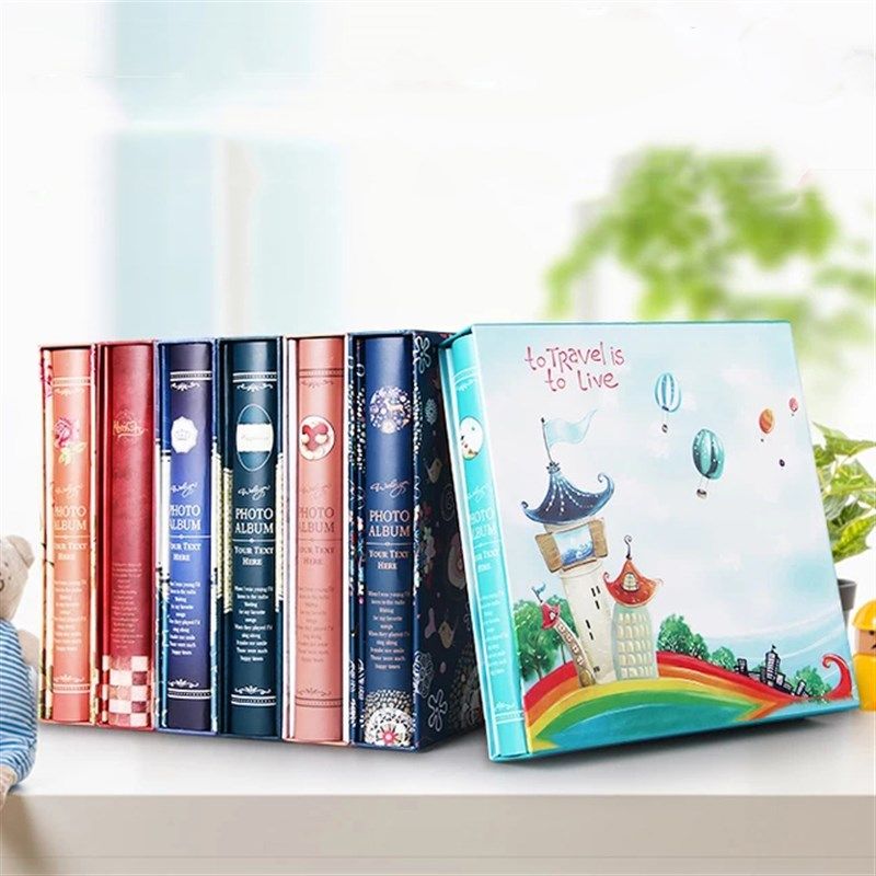 相册影集1198张3/4/5/6/7寸皮质插页式大容量家庭宝宝成长相册本
