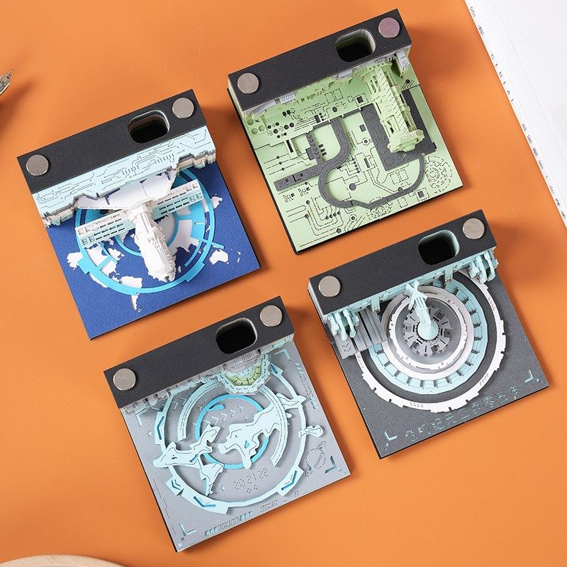 2024年新款日历3d立体便签本定制手撕纸雕艺术品创意网红便利贴