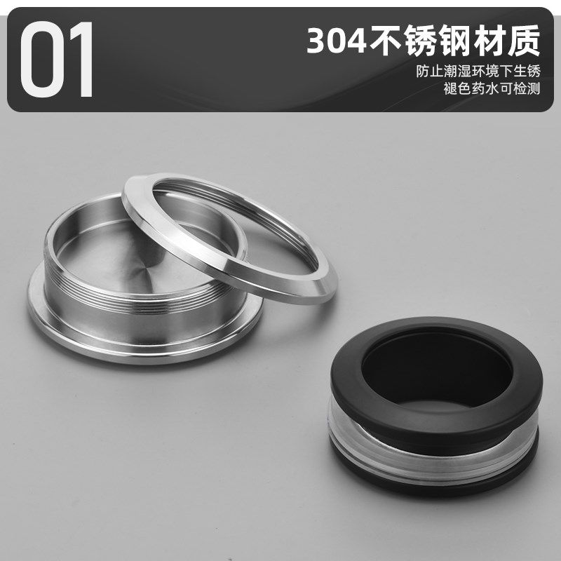 固钛304不锈钢无框玻璃门单孔小拉手淋浴房推拉平移钢化门暗拉手