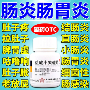 治疗肠胃炎的药肠道感染肠炎肚子疼拉肚子腹泻腹痛盐酸小檗碱片