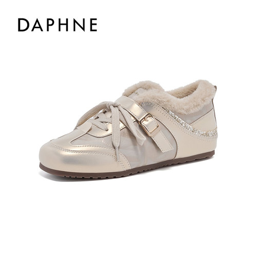 达芙妮女鞋加绒保暖德训鞋