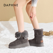 厚底雪地靴加绒保暖棉鞋 Daphne 2025新款 冬季 达芙妮女鞋 休闲鞋