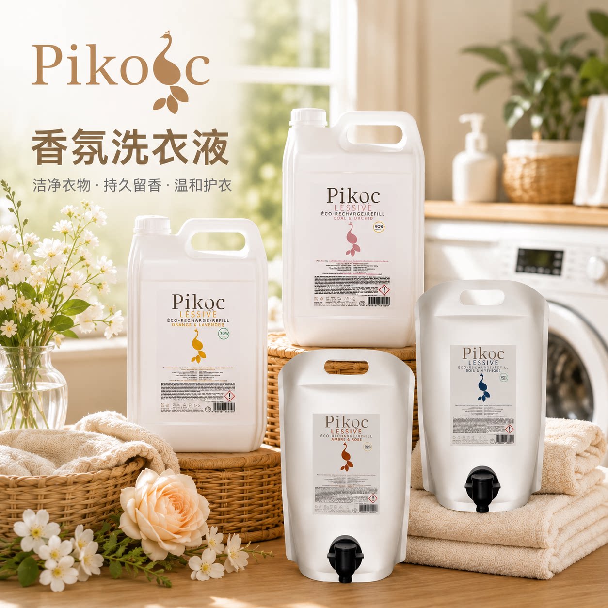 Pikoc法国进口香水洗衣液补充装