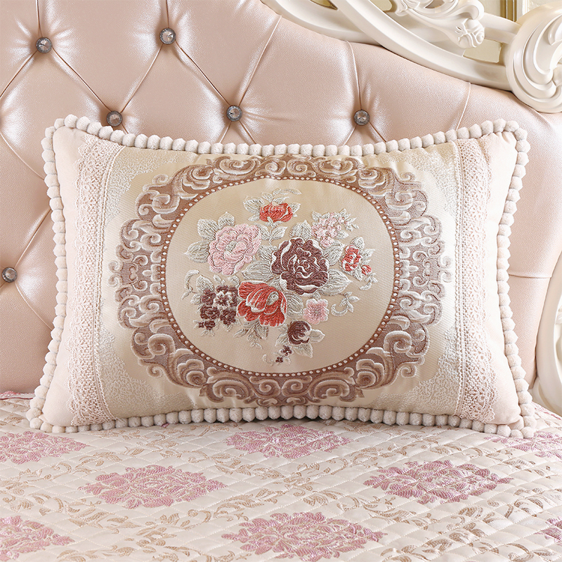 北欧式沙发靠垫客厅抱枕护腰大号C靠枕椅子靠背罩套子刺绣长方形
