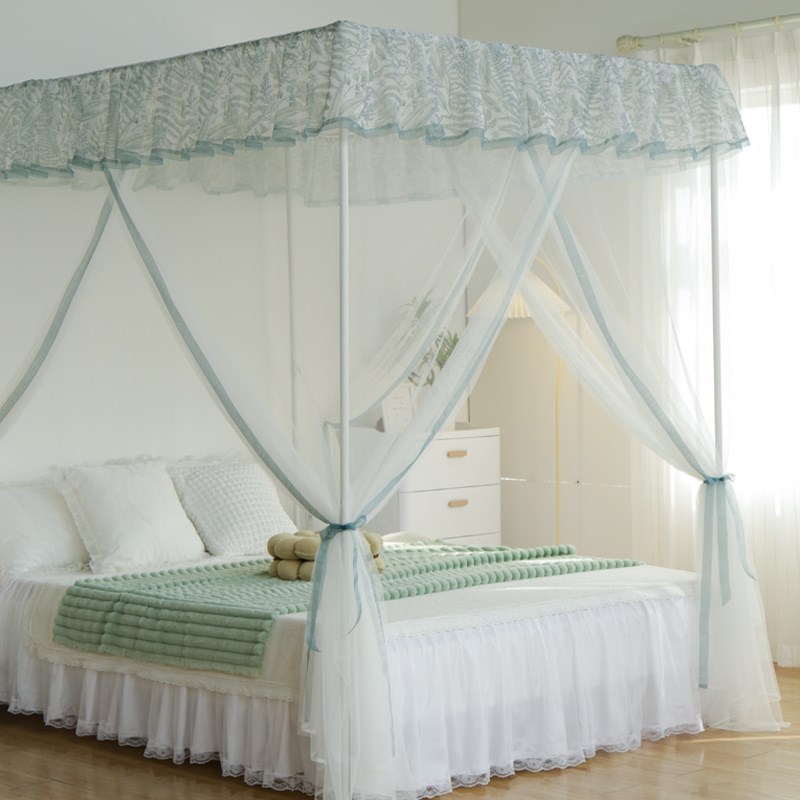 新款蚊帐家用卧室1米5床蚊帐 落地式1米8L大床蚊帐 床围栏防尘蚊