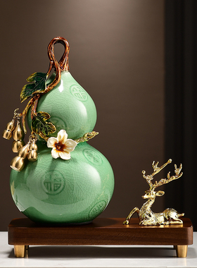 五福临门葫芦摆h件高档新中式创意客厅酒柜电视柜装饰乔迁新居礼