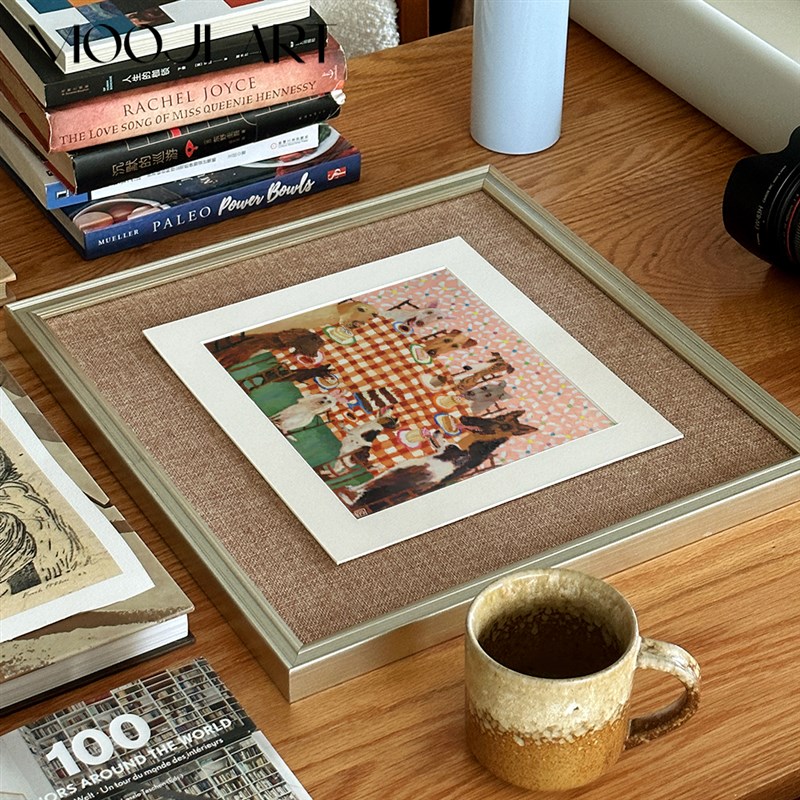 礼赞】木吉复古彩色小众艺术装饰画卧室床头挂画客厅沙发壁画图片
