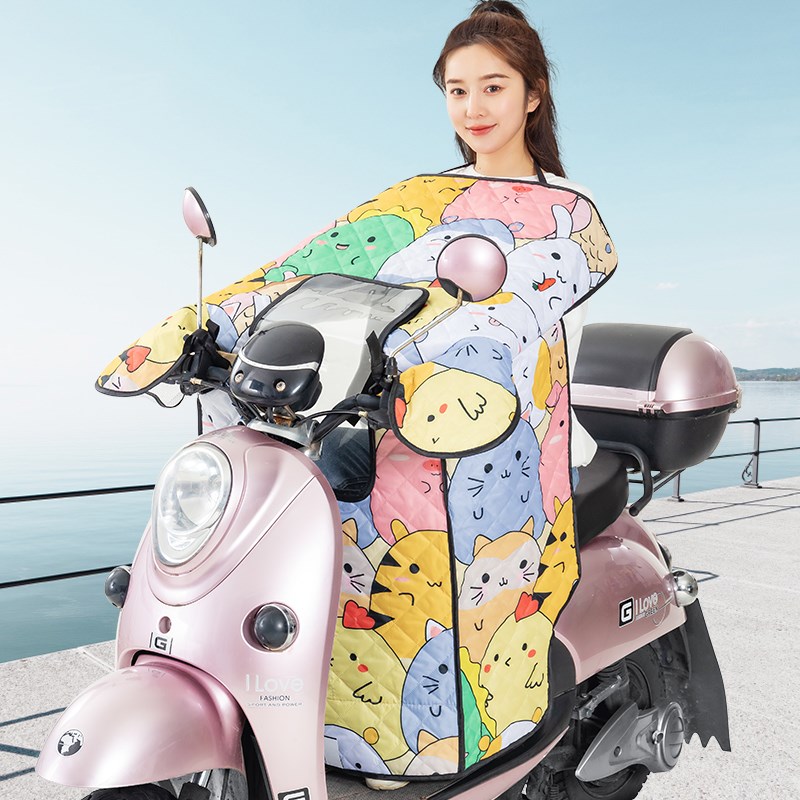 电动车亲子款挡j风被双人夏季夏天防雨防水防风罩遮阳神器罩卡通