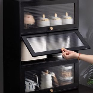 桌面餐边柜厨房储物柜子台面碗柜置物架收纳橱柜家用茶具茶水边柜