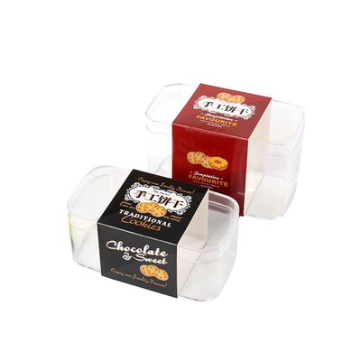 透明塑料亚克力小方盒长方形塑料透明慕斯布丁杯曲奇饼干罐水果千