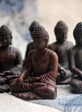 紫铜中号迷你释迦牟尼佛摆件 坐像 桌面玄关装饰创意中式（现货）