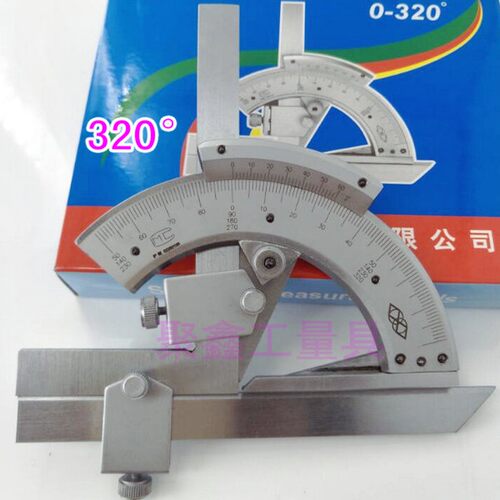 包邮上海申菱万能角度尺 量角器 万能角尺320度 360度180度角度尺