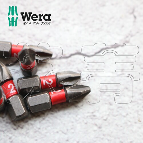 德国Wera维拉 851/1 IMPAKTOR气动冲击十字批头 1/4 全长25mm
