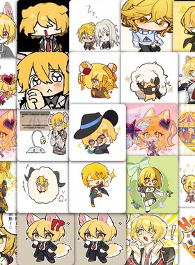 177张边狱巴士Q版堂吉诃德贴纸卡通可爱二次元人物表情包贴画diy