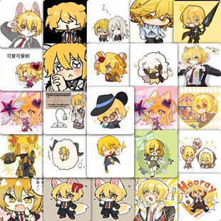 177张边狱巴士Q版堂吉诃德贴纸卡通可爱二次元人物表情包贴画diy