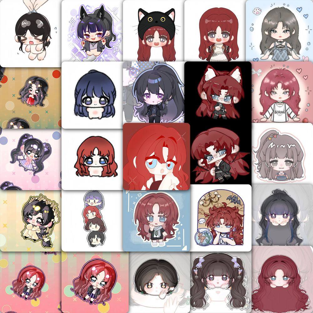 177张漂亮女怪诱捕器Q版贴纸可爱李溯月林栎等手账装饰防水贴画,文具电教/文化用品/商务用品,贴纸/立体贴纸,淘宝优惠券,粉丝福利购,淘宝优惠卷