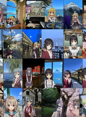 189张galgame可爱二次元背景图贴纸创意纯爱装饰手账手机防水贴画